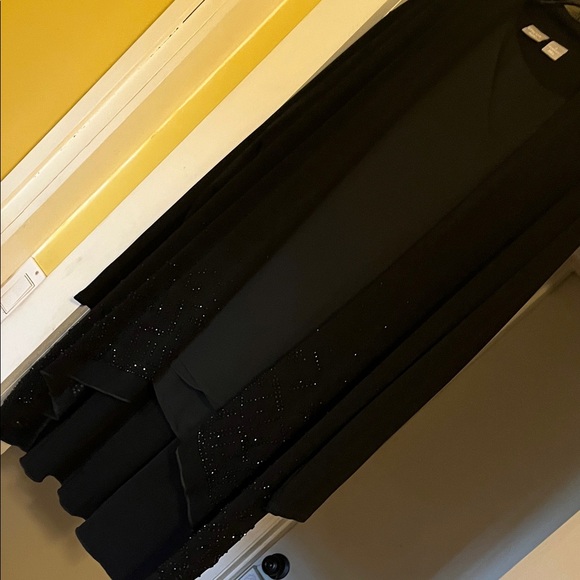 Elegant Black Cardigan and matching sleeves top with Embellishments.  Holiday ! - Picture 10 of 10